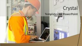  Presentation with power engineering - PPT layouts enhanced with working in power plant control background and a light gray colored foreground