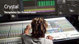 Presentation with recording studio - Cool new presentation theme with working in recording studio backdrop and a dark gray colored foreground