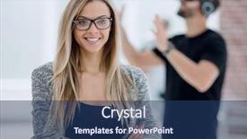  Presentation with software - Presentation theme having working in software developing company background and a ocean colored foreground