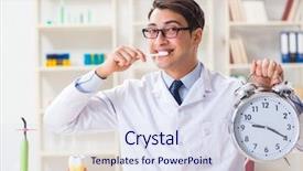  Presentation with hospital cleaning - Beautiful presentation theme featuring working in the dentistry hospital backdrop and a sky blue colored foreground