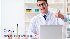  Presentation with hospital cleaning - Beautiful presentation design featuring working in the dentistry hospital backdrop and a sky blue colored foreground