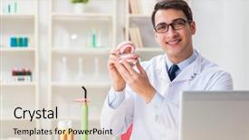  Presentation with hospital phamacy - Slide set consisting of working in the dentistry hospital background and a  colored foreground