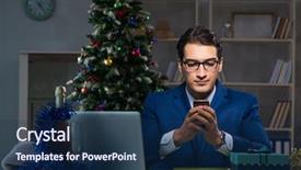  Presentation with late - Beautiful theme featuring working late on christmas day backdrop and a navy blue colored foreground