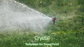  Presentation with law enforcement police dispatcher working - Slide set having working lawn sprinkler spraying water background and a tawny brown colored foreground