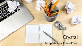  Presentation with notebook paper - Beautiful slides featuring working mess with crumpled paper backdrop and a lemonade colored foreground