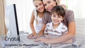  Presentation with working mother - Colorful slides enhanced with cathedral and general archive backdrop and a gray colored foreground