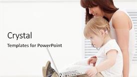  Presentation with family and home love concept - Theme with working mom - loving family looking background and a white colored foreground