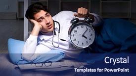  Presentation with night - Slide deck consisting of working night shift in hospital background and a navy blue colored foreground