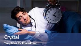  Presentation with night - Presentation theme with working night shift in hospital background and a ocean colored foreground