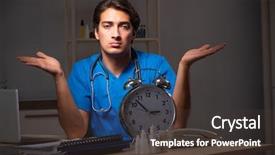  Presentation with young students working in groups - Amazing PPT layouts having working night shift in hospital backdrop and a  colored foreground