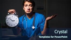  Presentation with night - Slides with working night shift in hospital background and a  colored foreground
