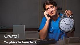  Presentation with night - Presentation featuring working night shift in hospital background and a  colored foreground