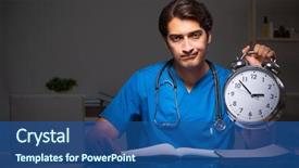  Presentation with night - Amazing slide deck having working night shift in hospital backdrop and a ocean colored foreground