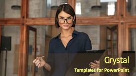  Presentation with eyeglasses - PPT layouts consisting of working office over glass door background and a  colored foreground