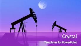  Presentation with oil gas - Beautiful presentation featuring working oil pump in deserted backdrop and a purple colored foreground