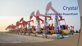  Presentation with oil rig - Cool new presentation theme with working oil-rig in oilfield backdrop and a lemonade colored foreground