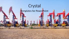  Presentation with oilfield - Slides enhanced with working oil-rigs on oilfield background and a light blue colored foreground