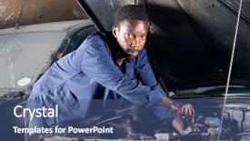  Presentation with mechanic - Beautiful presentation featuring working on a broken down backdrop and a ocean colored foreground