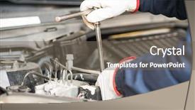  Presentation with car engine - PPT theme consisting of working on a car engine background and a gray colored foreground