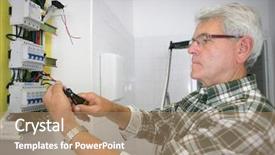  Presentation with circuit breaker - Presentation theme enhanced with working on a circuit breaker background and a coral colored foreground