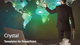  Presentation with sales strategy - Audience pleasing slides consisting of working on a global sales backdrop and a  colored foreground