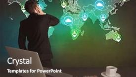  Presentation with sales strategy - PPT layouts consisting of working on a global sales background and a  colored foreground