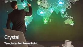  Presentation with sales strategy - Audience pleasing presentation consisting of working on a global sales backdrop and a  colored foreground