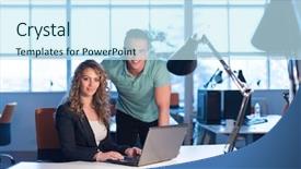  Presentation with cooperative cooperation at new project - Slides having working on a new project background and a cool aqua colored foreground