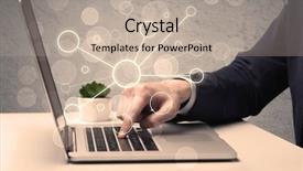  Presentation with salesman - Amazing theme having working on a scientific project backdrop and a mint green colored foreground