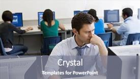  Presentation with professor - Presentation having professor working on computer background and a gray colored foreground