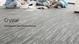  Presentation with low power vlsi - Audience pleasing PPT theme consisting of working on floor in creative backdrop and a light gray colored foreground