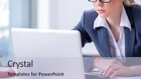  Presentation with finance - PPT theme with working on keyboard with report background and a  colored foreground