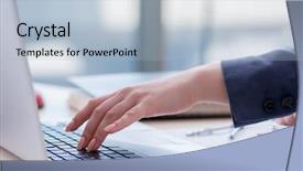  Presentation with school budget and finance - PPT layouts enhanced with working on keyboard with report background and a  colored foreground