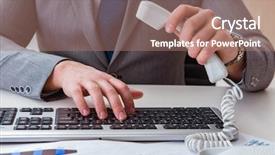  Presentation with courier finance analysis - Amazing slide deck having working on keyboard with report backdrop and a  colored foreground