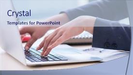  Presentation with quantum finance - Cool new PPT layouts with working on keyboard with report backdrop and a  colored foreground