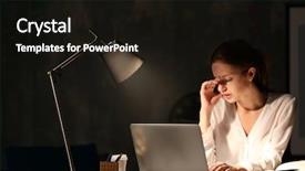  Presentation with laptop - Audience pleasing theme consisting of working on laptop at night backdrop and a  colored foreground