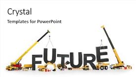  Presentation with machines - PPT theme having working on my future concept background and a white colored foreground