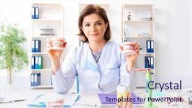  Presentation with implant - Audience pleasing slide deck consisting of working on new teeth implant backdrop and a sky blue colored foreground