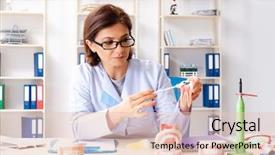  Presentation with implant - Cool new slides with working on new teeth implant backdrop and a lemonade colored foreground