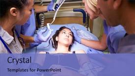  Presentation with emergency medical - Slides consisting of working on patient in emergency background and a teal colored foreground