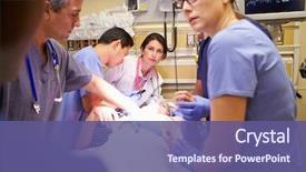  Presentation with medical emergency - Cool new presentation theme with working on patient in emergency backdrop and a violet colored foreground