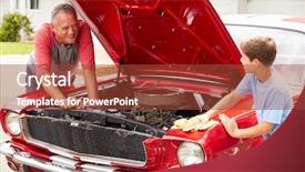  Presentation with classic car - Presentation design enhanced with working on restored classic car background and a tawny brown colored foreground