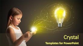  Presentation with new baby girl - Beautiful PPT layouts featuring working on tablet with new backdrop and a tawny brown colored foreground