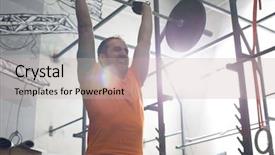  Presentation with gym - PPT theme enhanced with working out at the gym background and a  colored foreground