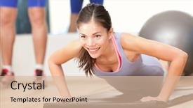  Presentation with fitness - Beautiful slides featuring working out doing push-ups backdrop and a lemonade colored foreground