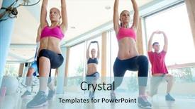  Presentation with zumba - Audience pleasing presentation design consisting of working out in a fitness backdrop and a light blue colored foreground