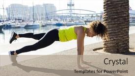  Presentation with port - Slides having working out in barcelona port background and a coral colored foreground