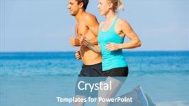  Presentation with female sport - Presentation design featuring working out smiling happy fitness background and a  colored foreground