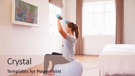  Presentation with fitness - PPT theme with working out to fitness dvd background and a lemonade colored foreground