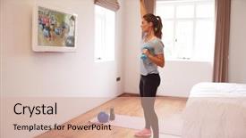  Presentation with fitness cartoon - Colorful theme enhanced with working out to fitness dvd backdrop and a coral colored foreground